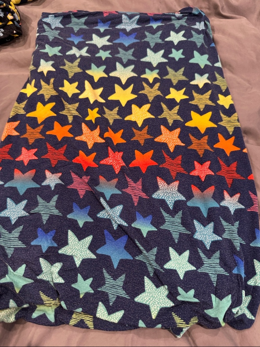 Star Print Dark Navy Skirt with Multicolor Stars